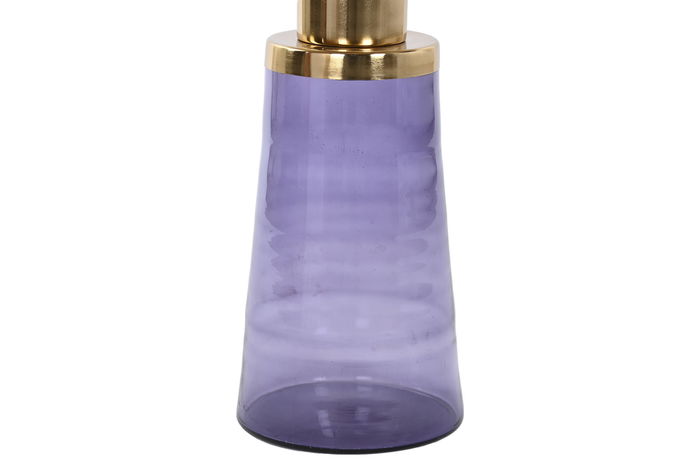 DKD Home Decor Mesita Auxiliar Moderno Azul Dorado Hierro Cristal 37 x 50 x 37 cm