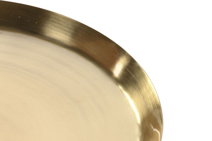 DKD Home Decor Mesita Auxiliar Moderno Azul Dorado Hierro Cristal 37 x 50 x 37 cm