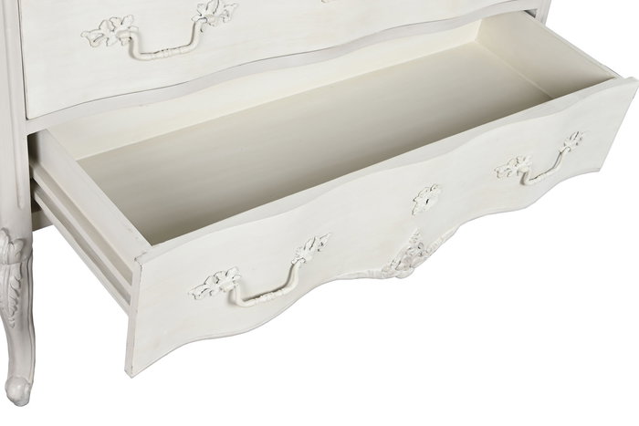 Cajonera Romantico DKD Home Decor Crema Blanco 50 x 80 x 123 cm
