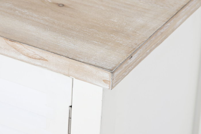 DKD Home Decor Mueble TV Tradicional Blanco Natural Abeto MDF 120 x 40 x 45 cm