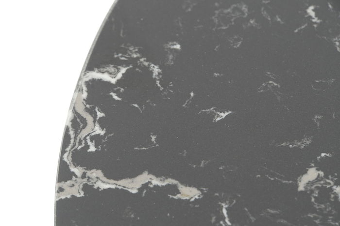 DKD Home Decor Mesita Auxiliar Moderna Negra Metal y Marmol 45x51x45 cm