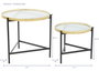DKD Home Decor Set de 2 Mesitas Auxiliares de Cristal y Metal