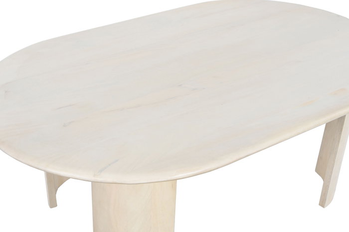 DKD Home Decor Mesa de Centro de Mango Blanco 130x79x46 cm