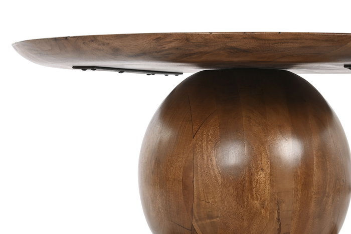 DKD Home Decor Mesa Centro Scandi Marron Oscuro Acacia 80 x 80 x 38 cm