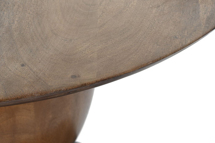 DKD Home Decor Mesa Centro Scandi Marron Oscuro Acacia 80 x 80 x 38 cm
