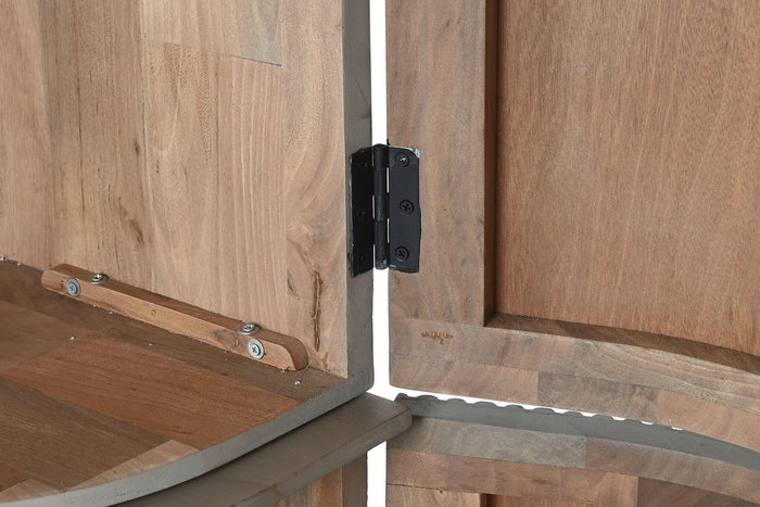 DKD Home Decor Vitrina Sixties Gris Negro 177 x 40 x 180 cm con 6 Puertas y 8 Estanterías