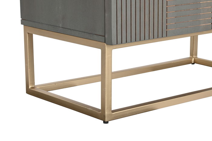 DKD Home Decor Armario Moderno Gris Oscuro Dorado Madera Jamun 70 x 140 x 38 cm