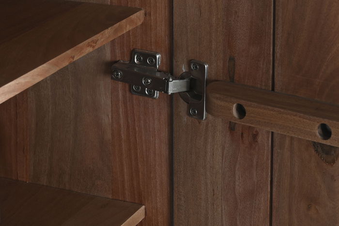 DKD Home Decor Armario Moderno Gris Oscuro Dorado Madera Jamun 70 x 140 x 38 cm