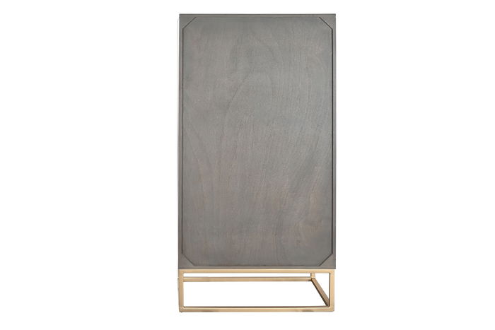DKD Home Decor Armario Moderno Gris Oscuro Dorado Madera Jamun 70 x 140 x 38 cm