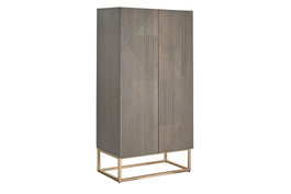 DKD Home Decor Armario de Madera Jamun Gris Oscuro