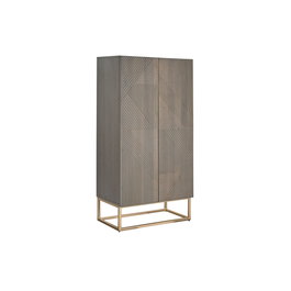 DKD Home Decor Armario Moderno Gris Oscuro Dorado Madera Jamun 70 x 140 x 38 cm