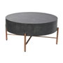 DKD Home Decor Mesa de Centro de Mango y Metal Negro 90x90x45 cm