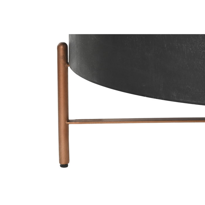 DKD Home Decor Mesa de Centro de Mango y Metal Negro 90x90x45 cm