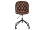 DKD Home Decor Silla Vintage Marrón Oscuro con Ruedas de PP y Metal, 57.5 x 83 x 47.5 cm, capacidad 89 kg