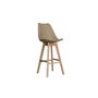 DKD Home Decor Taburete de Haya y PU Beige