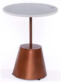 DKD Home Decor Mesita Auxiliar de Mármol y Metal 40x40x50