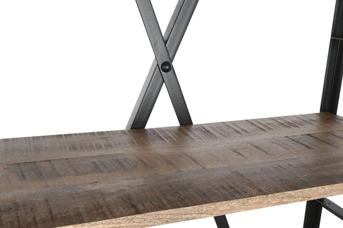 DKD Home Decor Estanteria Loft Natural Negro Metal Mango 47 x 220 x 75 cm
