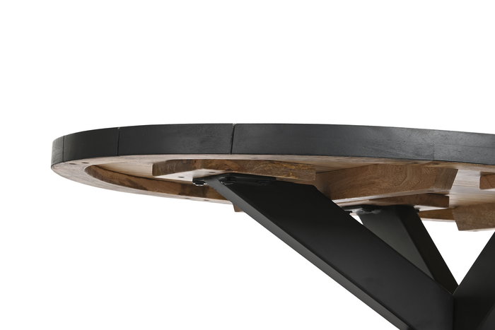 DKD Home Decor Mesa Centro Loft Natural Negro Metal Mango 70 x 45 x 130 cm