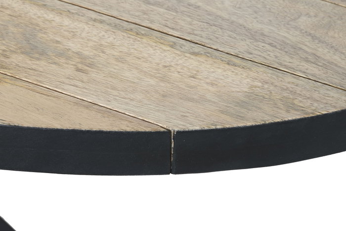 DKD Home Decor Mesa Centro Loft Natural Negro Metal Mango 70 x 45 x 130 cm