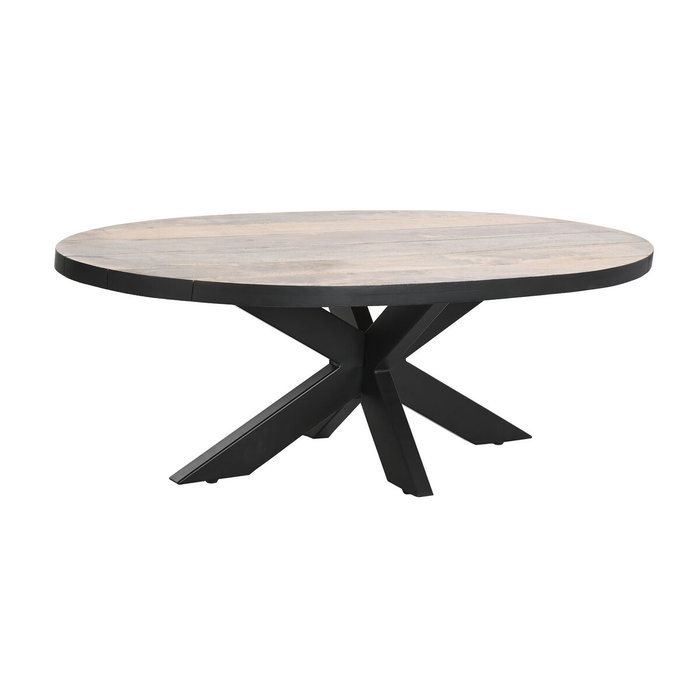 DKD Home Decor Mesa de Centro de Mango y Metal Natural