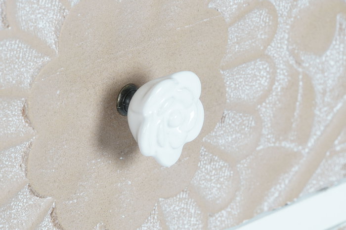 Cajonera Arabe DKD Home Decor Blanco Marron 38 x 71 x 80 cm