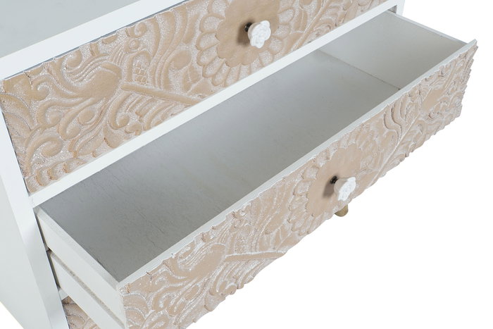 Cajonera Arabe DKD Home Decor Blanco Marron 38 x 71 x 80 cm