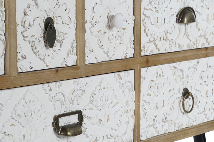 DKD Home Decor Mueble TV Arabe Natural Blanco 120 x 61 x 40 cm