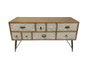 DKD Home Decor Mueble TV Abeto y Metal Tallado Natural 120x40x61