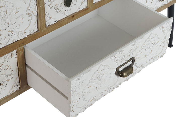 DKD Home Decor Mueble TV Arabe Natural Blanco 120 x 61 x 40 cm