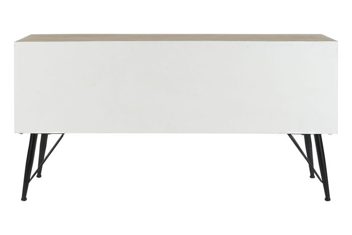 DKD Home Decor Mueble TV Arabe Natural Blanco 120 x 61 x 40 cm