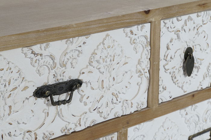 DKD Home Decor Mueble TV Arabe Natural Blanco 120 x 61 x 40 cm