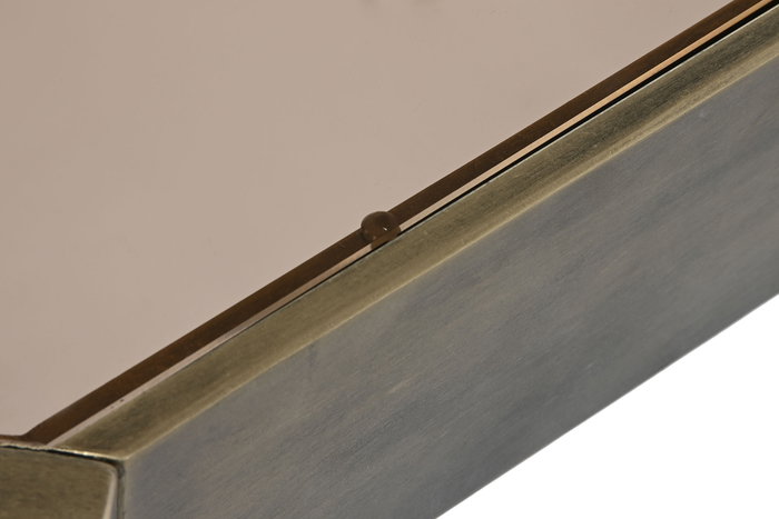 DKD Home Decor Mesa Centro Moderno Metal y Cristal Dorado 102 x 62 x 53 cm