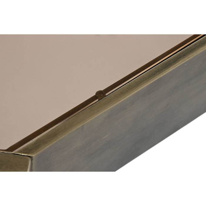 DKD Home Decor Mesa de Centro de Metal y Cristal Dorado