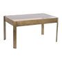 DKD Home Decor Mesa de Centro de Metal y Cristal Dorado