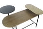 DKD Home Decor Mesa Centro Moderno Metal, MDF, Marmol Marron Negro Dorado 116 x 76 x 64 cm