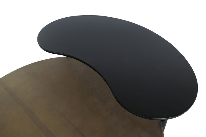 DKD Home Decor Mesa Centro Moderno Negro Marron 90 x 61 x 118 cm Metal MDF Marmol