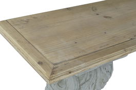 DKD Home Decor Consola Neoclásico Natural Gris 180 x 35 x 78 cm