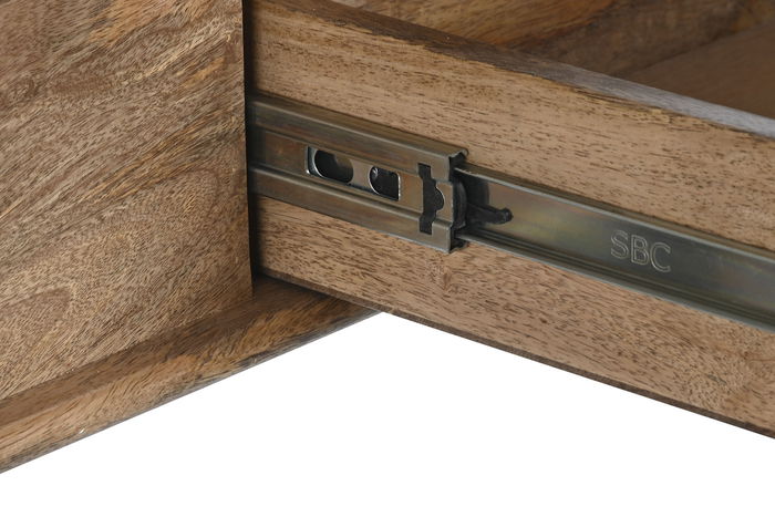 DKD Home Decor Consola Colonial Negro y Natural 116x40x77 cm Mango y Metal