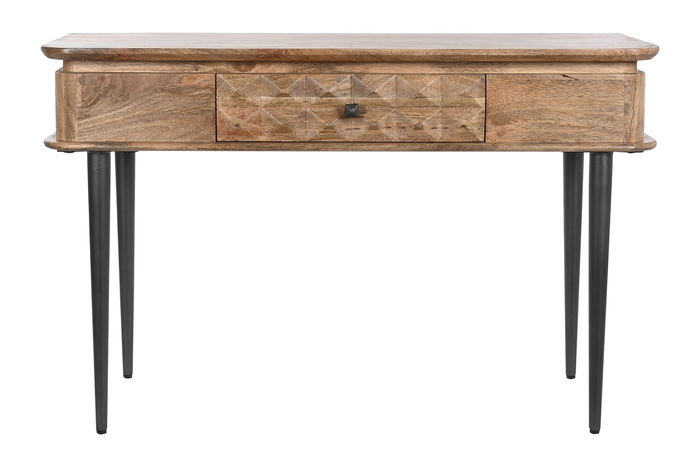 DKD Home Decor Consola Colonial Negro y Natural 116x40x77 cm Mango y Metal