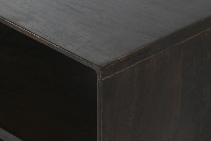 DKD Home Decor Mueble TV Moderno Marron Oscuro Blanco Mango 140x35x50 cm