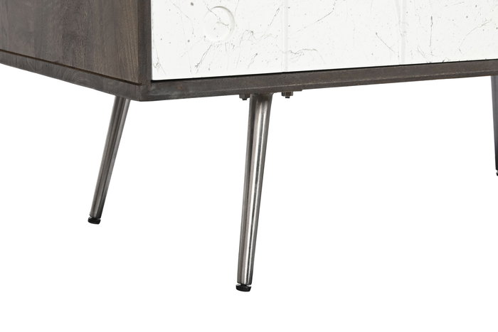 DKD Home Decor Aparador Moderno Blanco y Marron Mango y Metal 90 x 43 x 82 cm