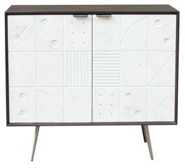 DKD Home Decor Aparador Moderno Blanco y Marron Mango y Metal 90 x 43 x 82 cm