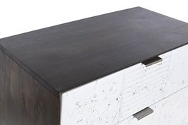 DKD Home Decor Cajonera Moderno Marron Oscuro Blanco 40 x 105 x 70 cm