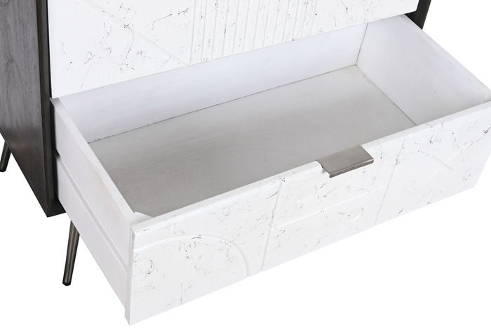 DKD Home Decor Cajonera Moderno Marron Oscuro Blanco 40 x 105 x 70 cm