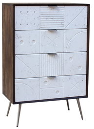 DKD Home Decor Cajonera de Mango 4 Cajones Marrón Oscuro