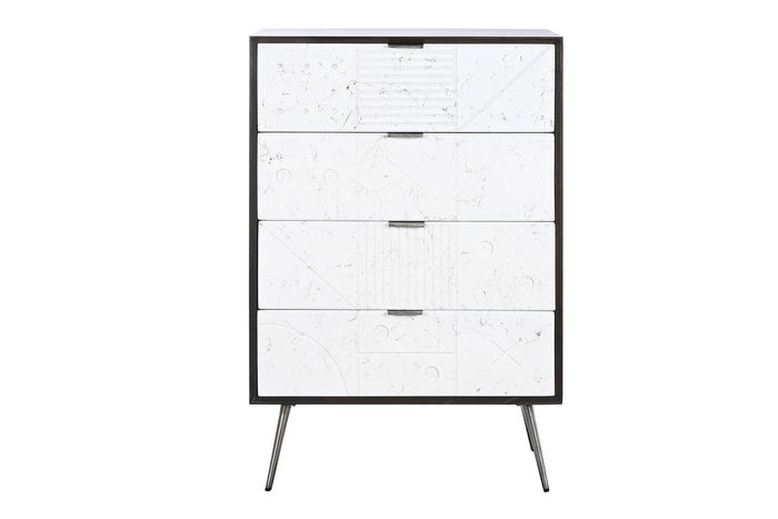 DKD Home Decor Cajonera Moderno Marron Oscuro Blanco 40 x 105 x 70 cm