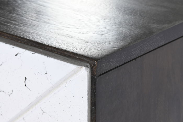 DKD Home Decor Cajonera Moderno Marron Oscuro Blanco 40 x 105 x 70 cm