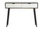 DKD Home Decor Consola Moderno Blanco Wengue Mango y Metal 2 Cajones 105 x 35 x 77 cm