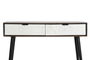 DKD Home Decor Consola Moderno Blanco Wengue Mango y Metal 2 Cajones 105 x 35 x 77 cm
