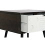 DKD Home Decor Mesita de Noche Mango y Metal Wengue